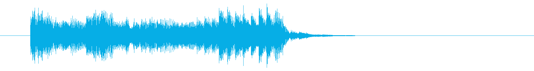 激しい歪んだギターが特徴のジングル曲の再生済みの波形
