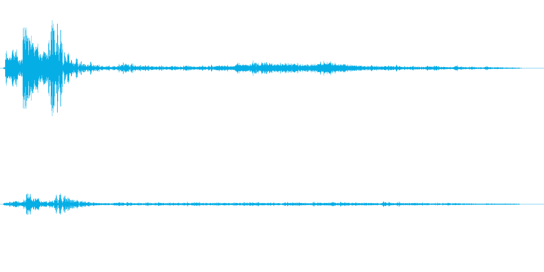 スポン(投げ込まれた音、栓抜きの音)の再生済みの波形
