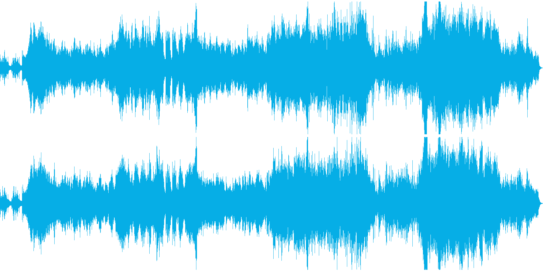 劇伴風の優しい雰囲気のオーケストラ楽曲の再生済みの波形