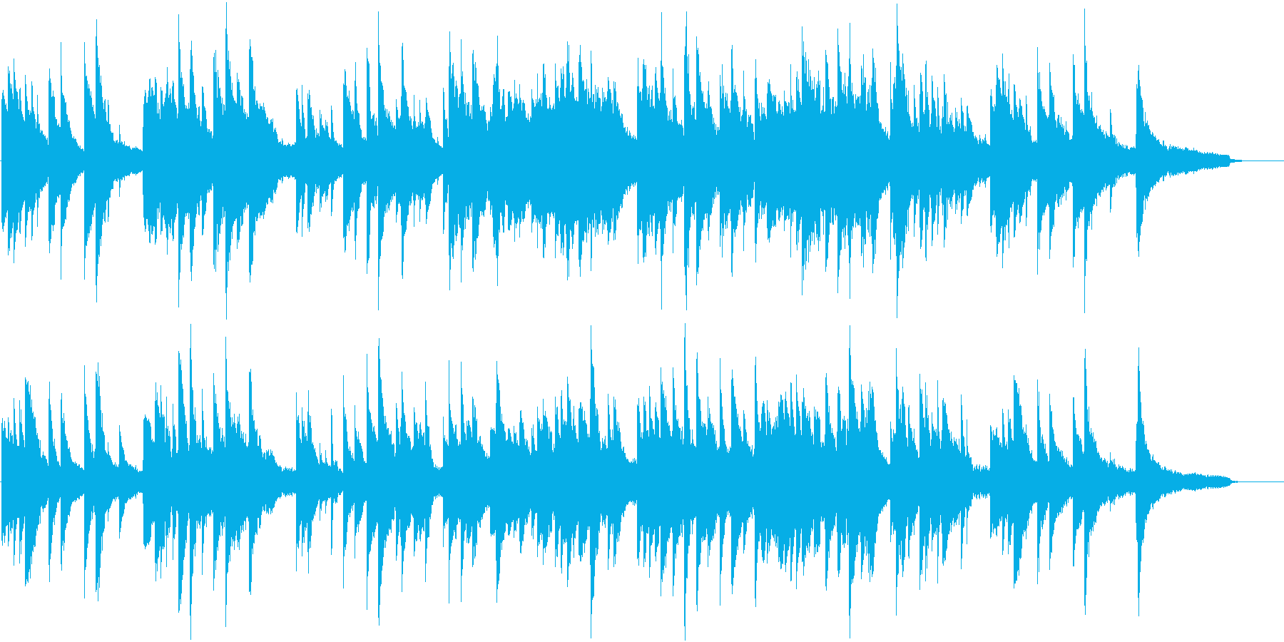 神秘的な雰囲気のピアノ楽曲の再生済みの波形