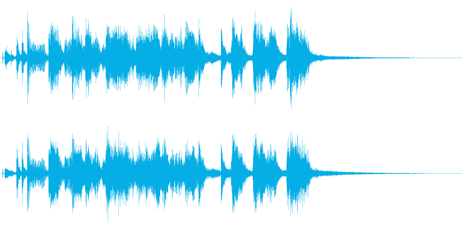 ホーンセクションとウッドベースのジングルの再生済みの波形