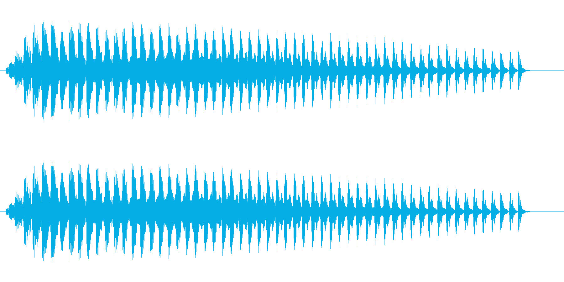 ビョーンと首をひねった音の再生済みの波形