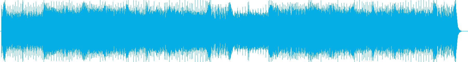 重厚で壮大な広がりのあるドラムの効いた曲の再生済みの波形