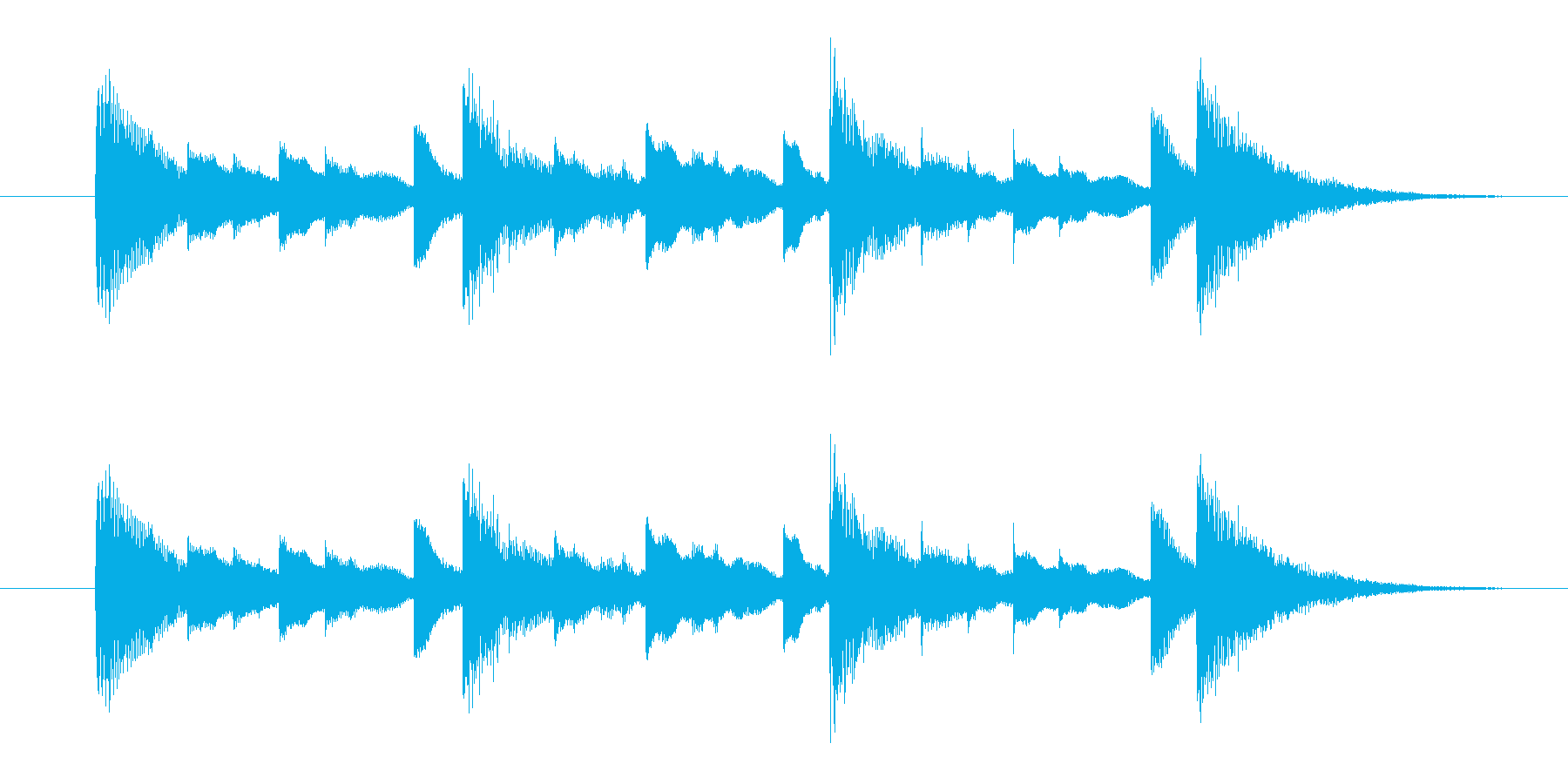 お知らせ音・合図の音の再生済みの波形