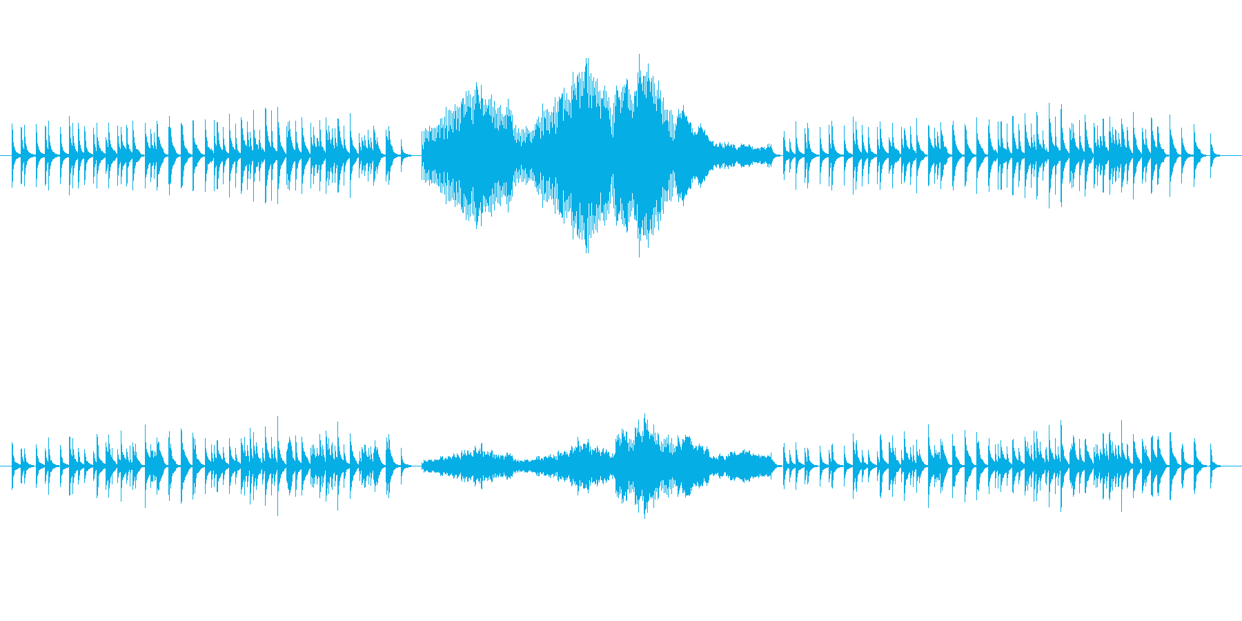 和風というか古風な感じのオルゴール楽曲…の再生済みの波形