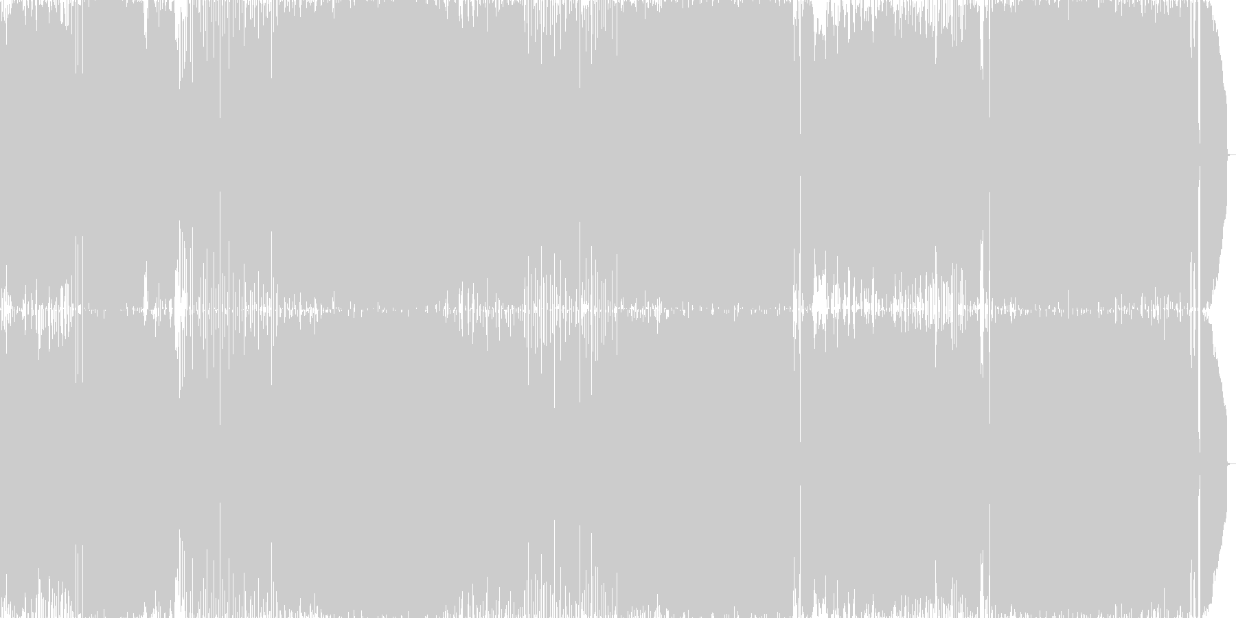 メロコア調のノリの良い楽曲の未再生の波形