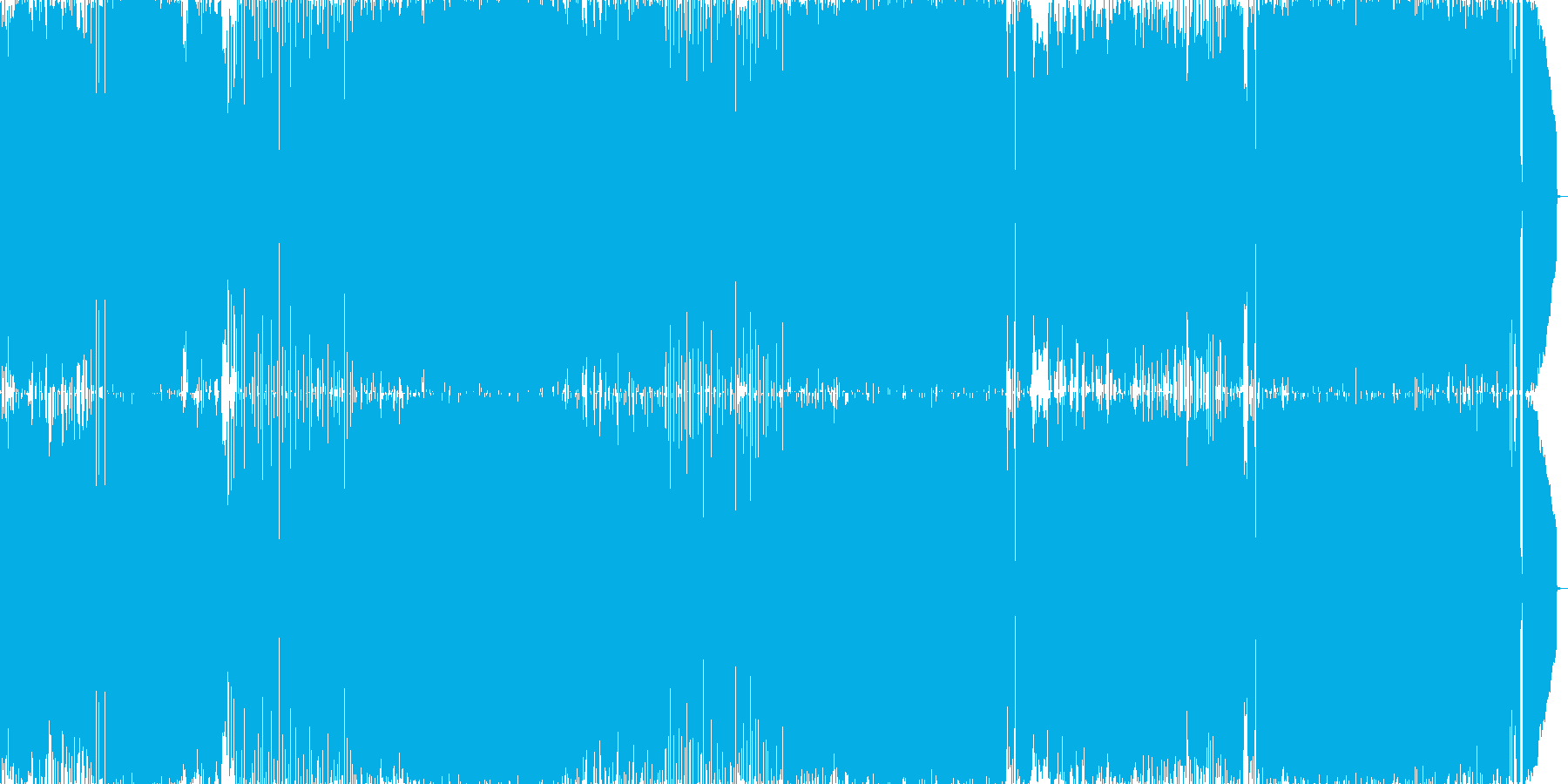 メロコア調のノリの良い楽曲の再生済みの波形
