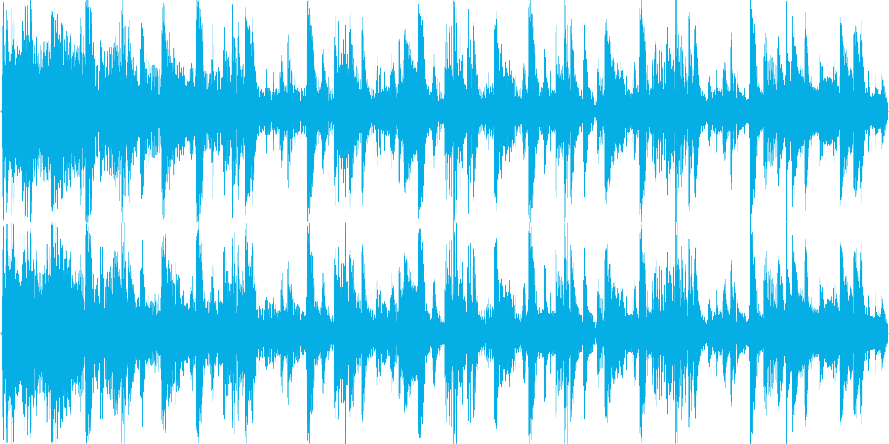 ドラムンベースを基本にした楽曲です。の再生済みの波形