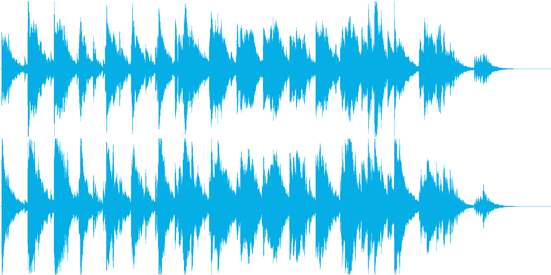 幻想的で可愛いピアノとオルゴールの楽曲の再生済みの波形