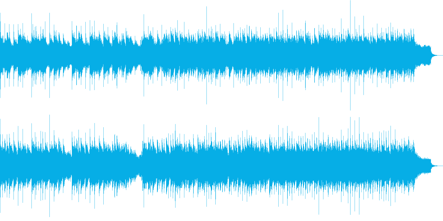悲しみに暮れている状況を表現。ピアノ曲の再生済みの波形