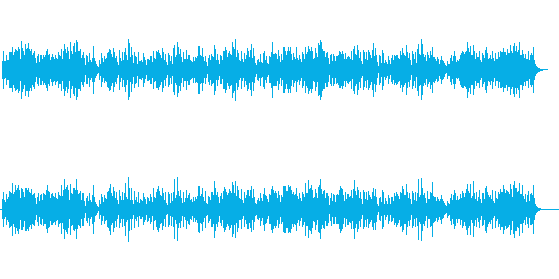 可愛らしくアップテンポなオルゴール曲の再生済みの波形