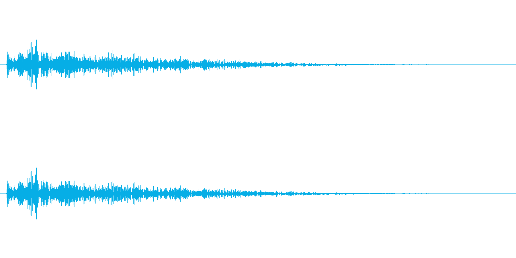ドアの閉まる音(残響音)の再生済みの波形