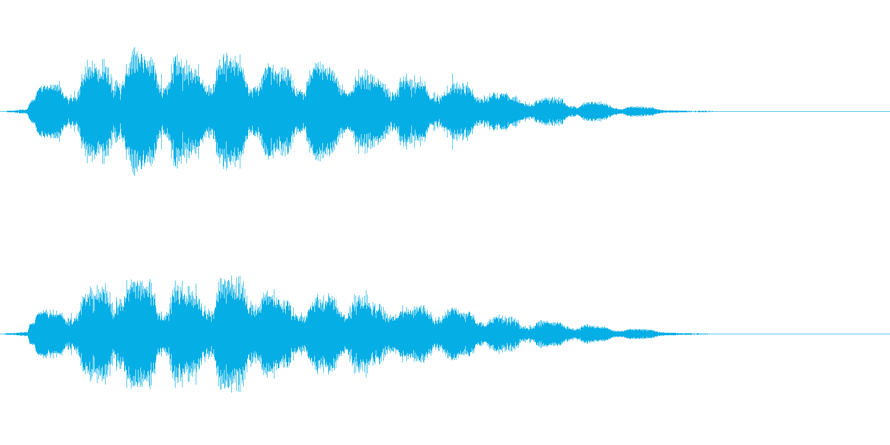 波と電子音からなる短めのジングルの再生済みの波形