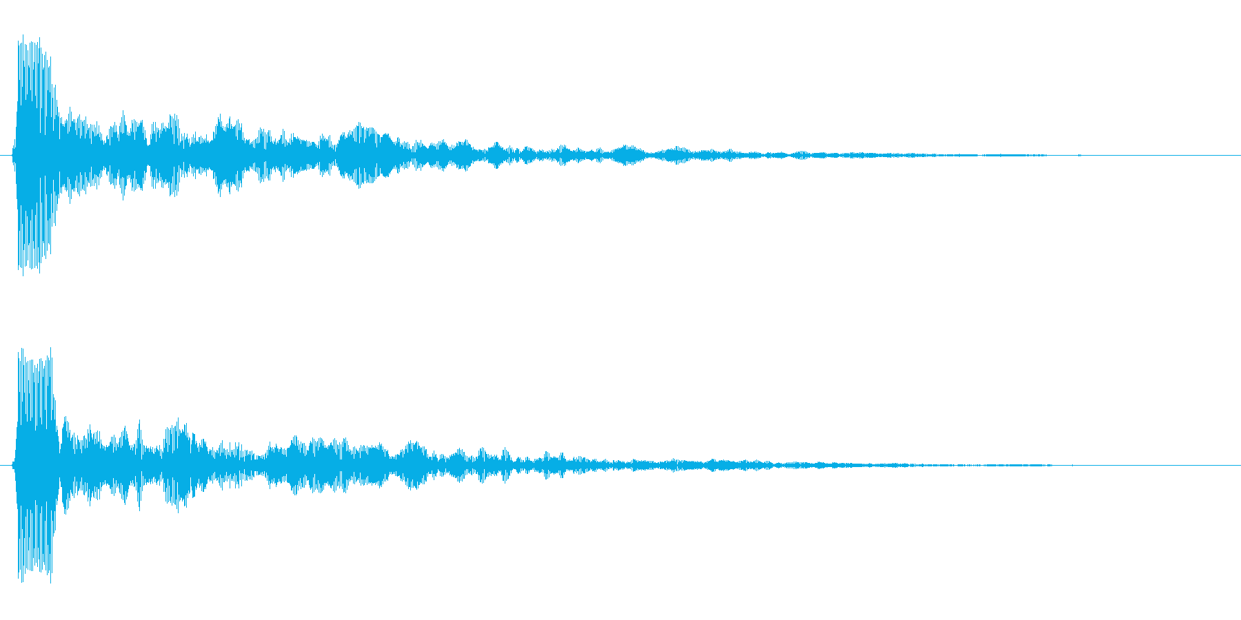 洞窟の中から響いてくる水滴の音の再生済みの波形