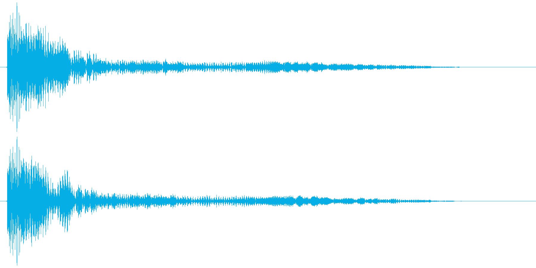 デーン・・・(ずっこけた時の音)の再生済みの波形