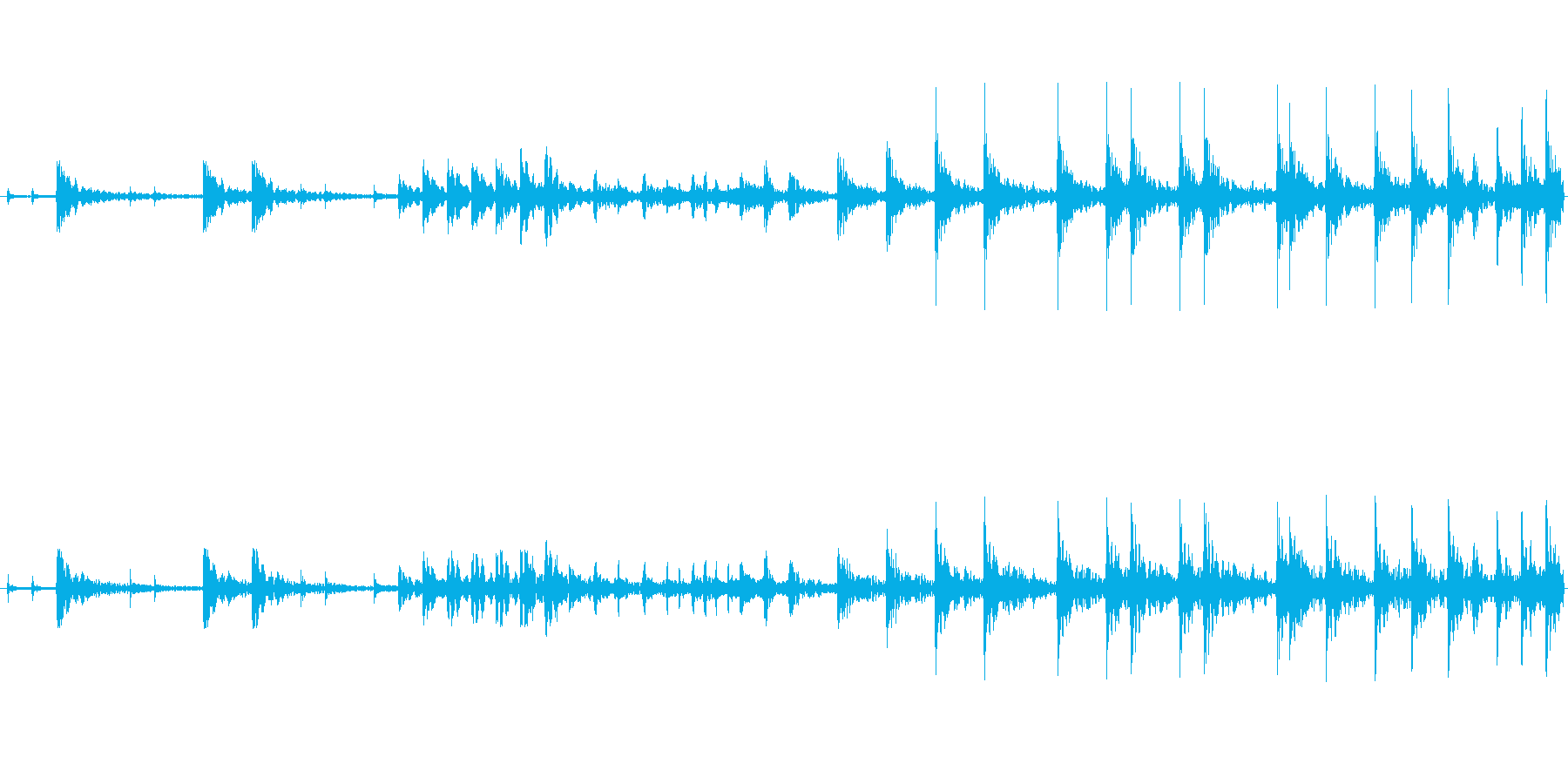 和太鼓のみのリバーブありのループ音源バ…の再生済みの波形