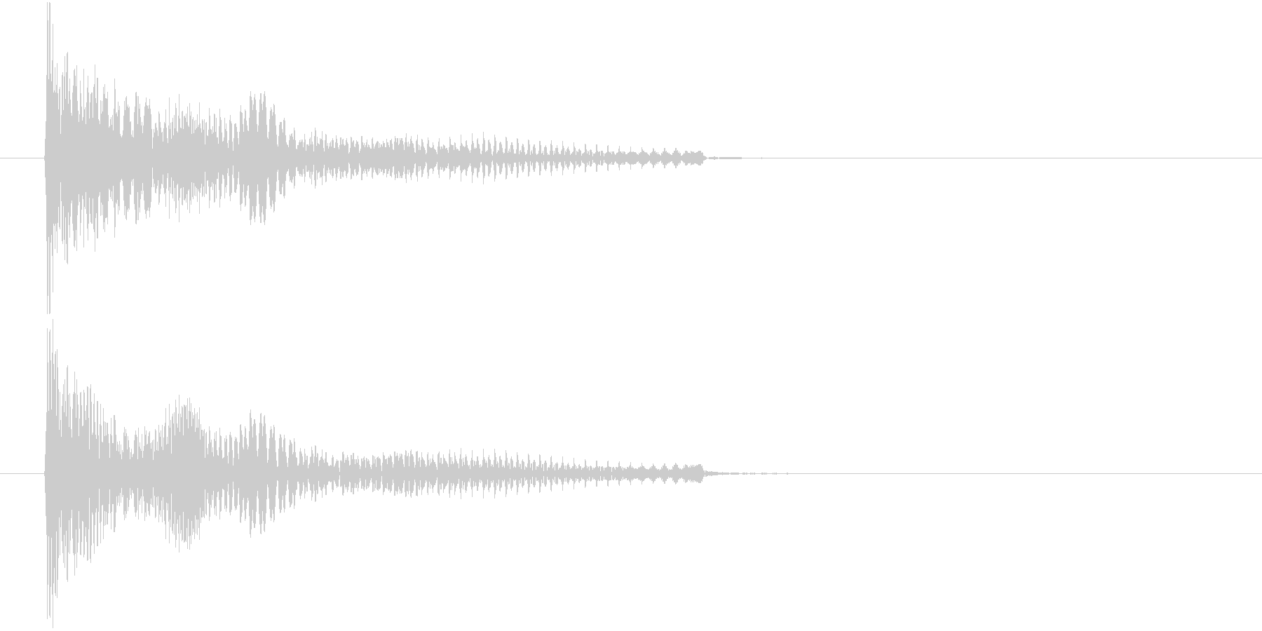 ぽーよよん、と下がる音です。の未再生の波形