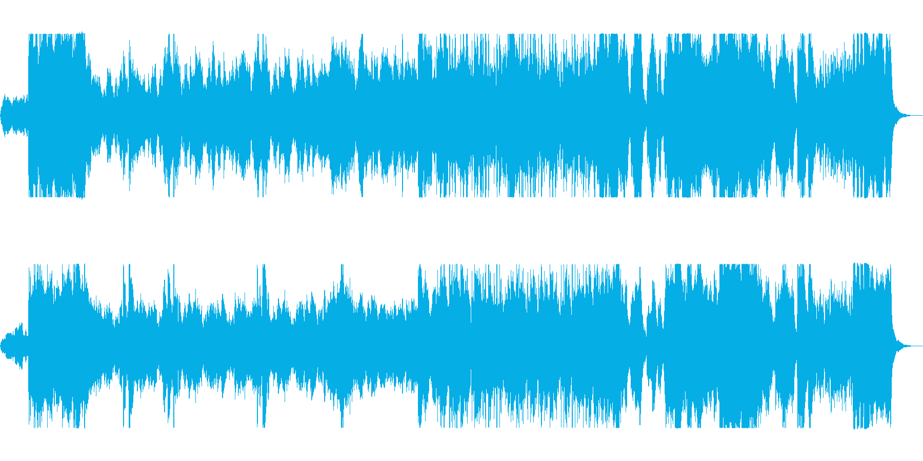 壮大なオーケストラ曲の再生済みの波形