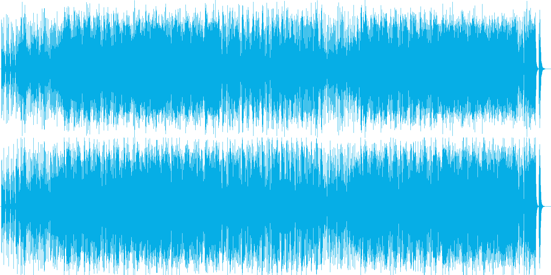 お祭りとハードロックのミクスチャー曲の再生済みの波形
