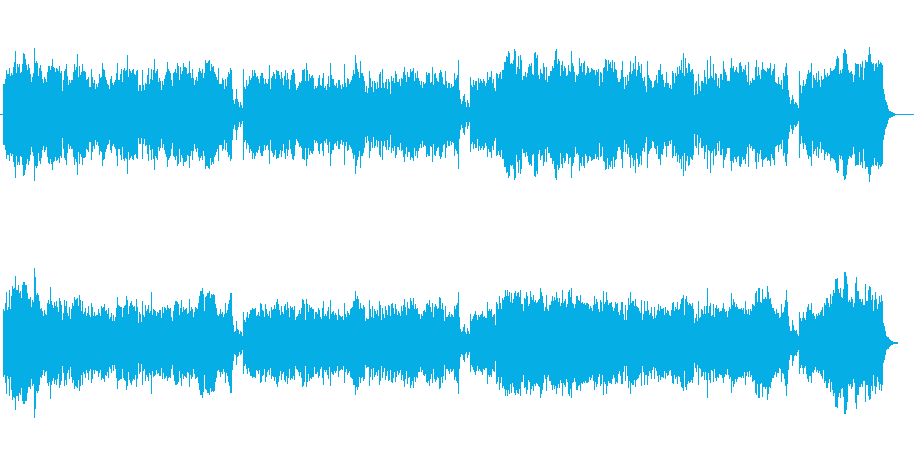 品のある切なげなシンセサイザー楽曲の再生済みの波形