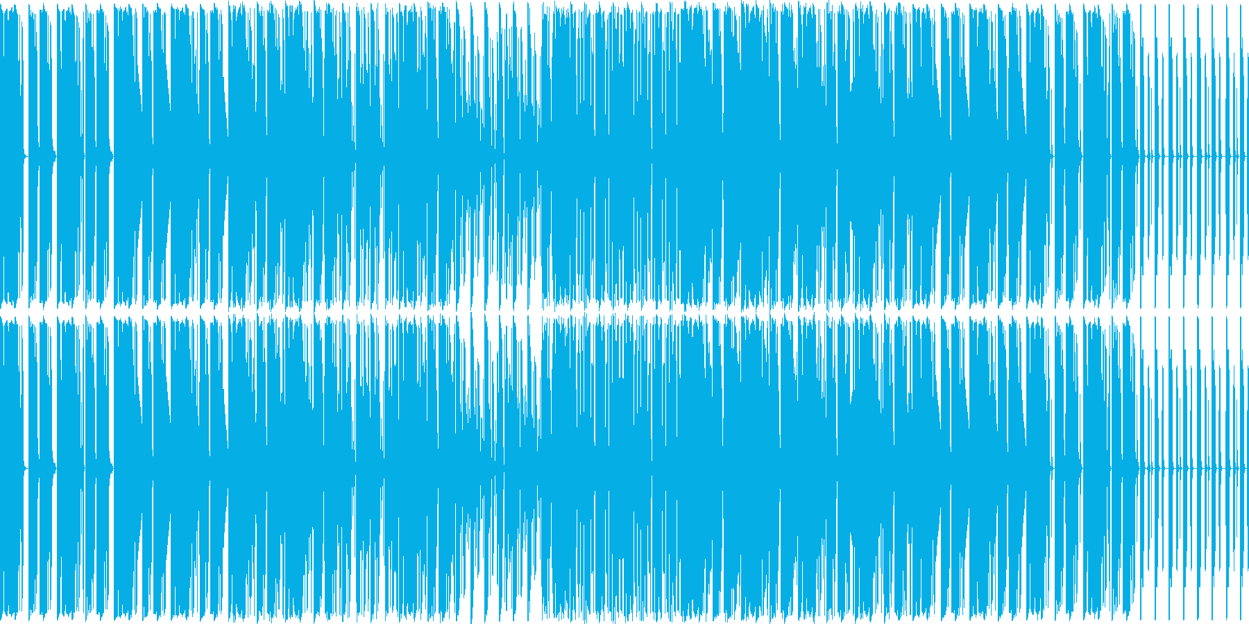 ドラムとベースが主体の曲ですの再生済みの波形