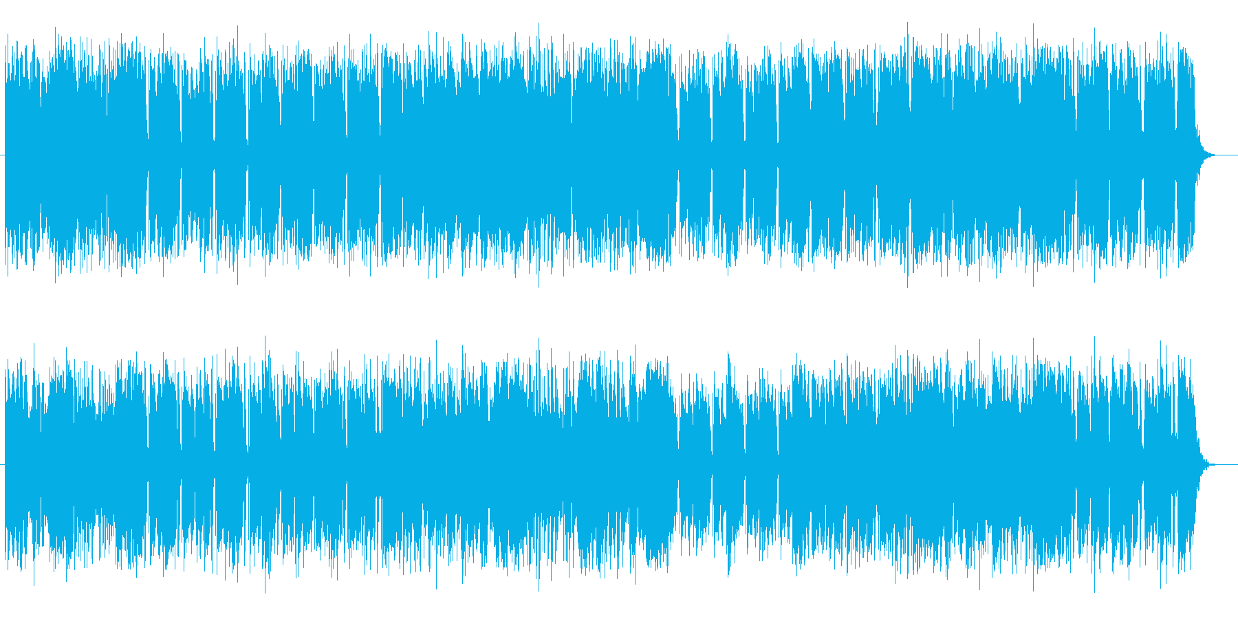 明るく軽快で弾みのあるシンセサイザー曲の再生済みの波形