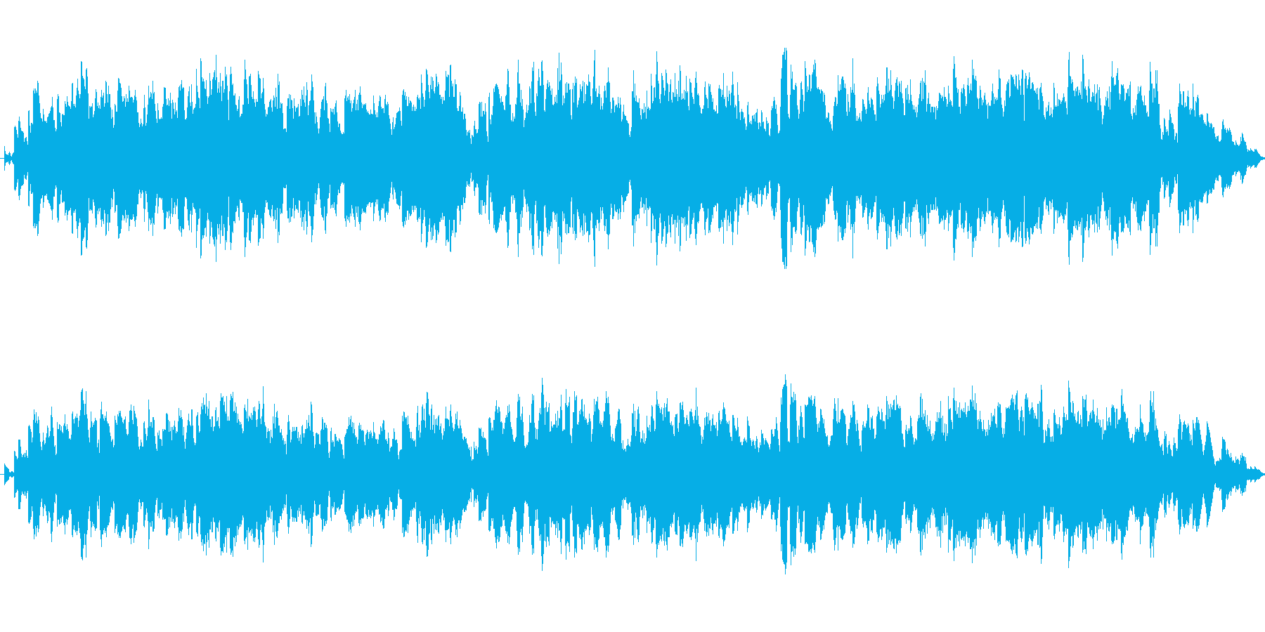 バスクラリネットとシンセのジングルの再生済みの波形