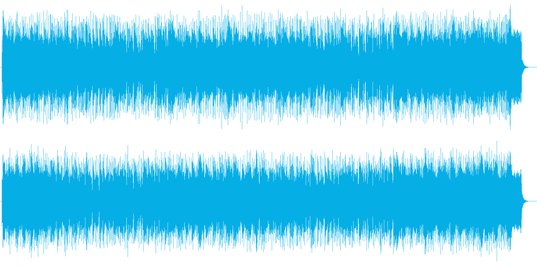 シンセサイザーを使った未来的な曲の再生済みの波形