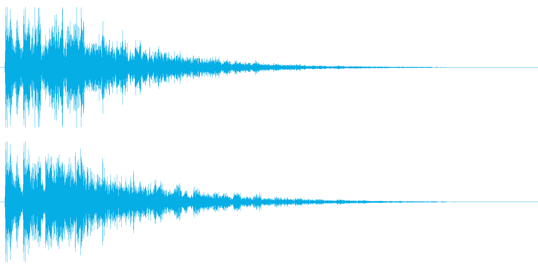 ファンタジックな決定音 クリック音の再生済みの波形