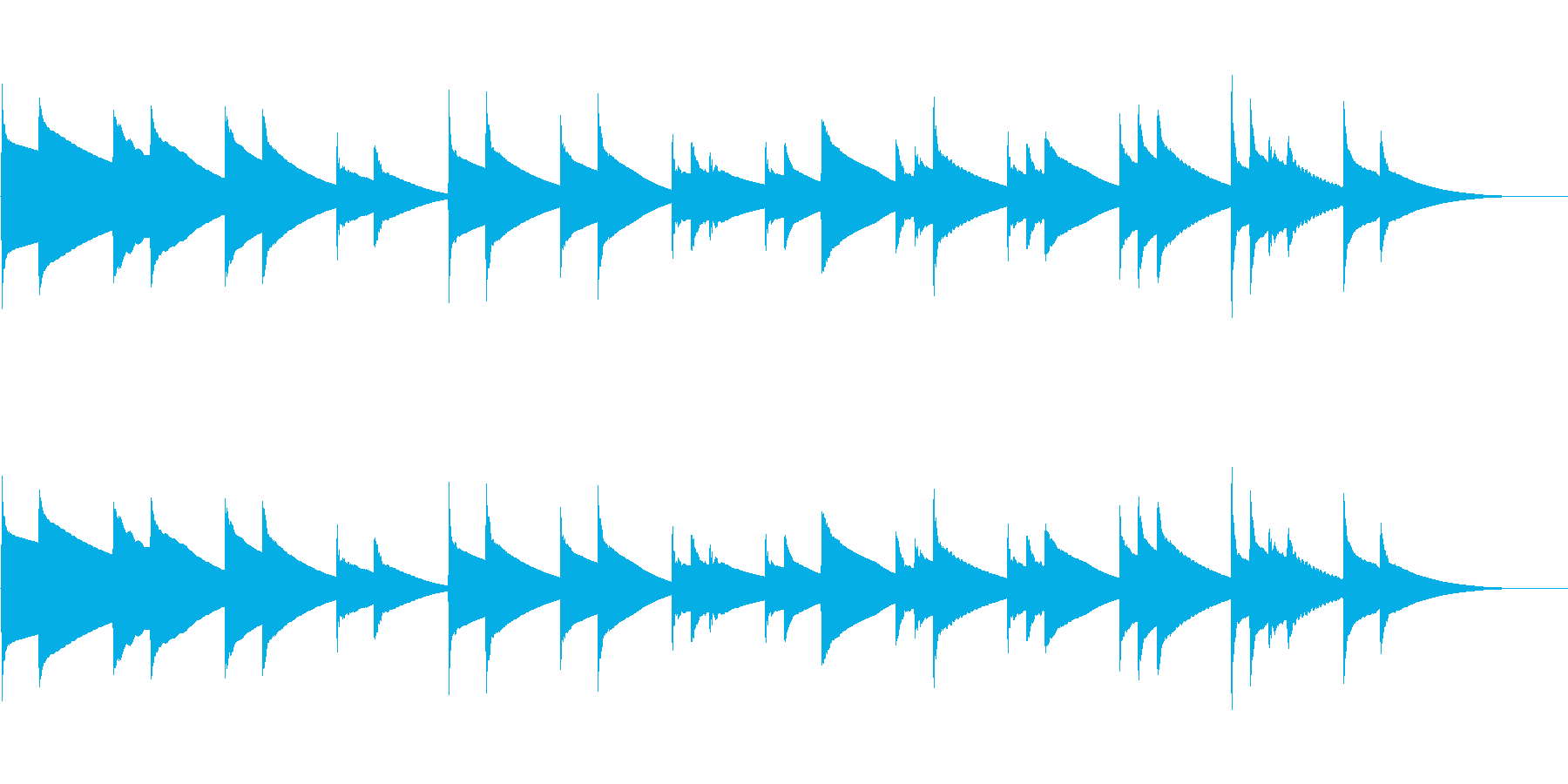(約30秒)哀愁漂うチェレスタ曲単音のみの再生済みの波形