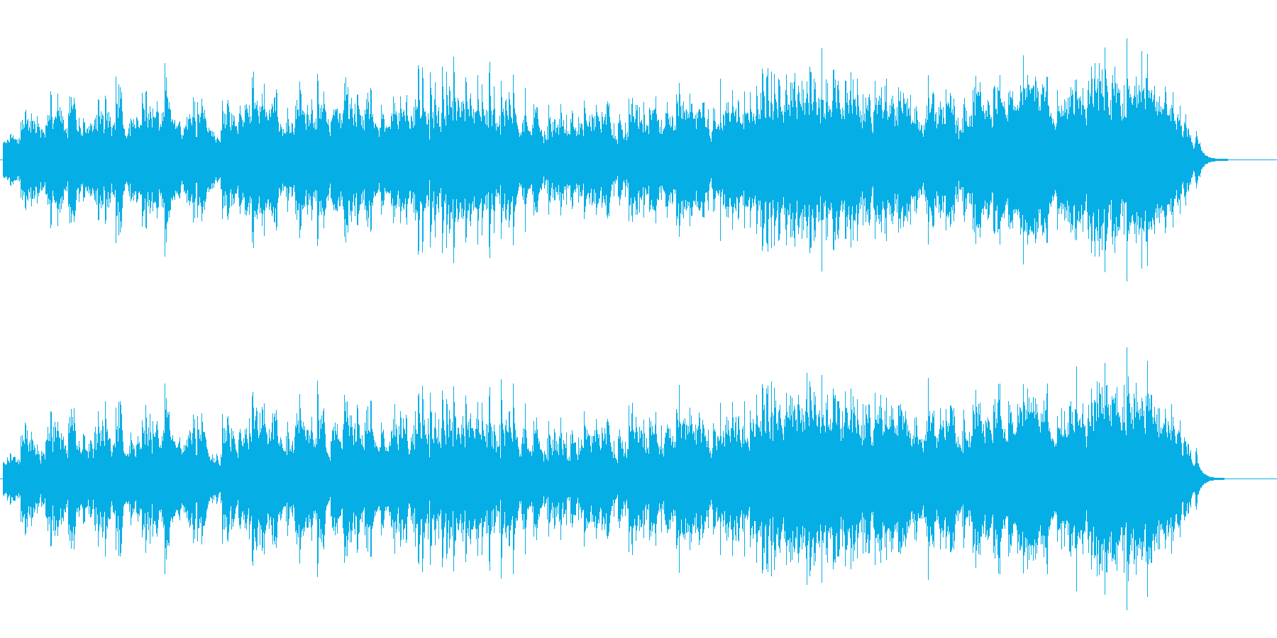 ケレン味のないアコースティック風の曲の再生済みの波形