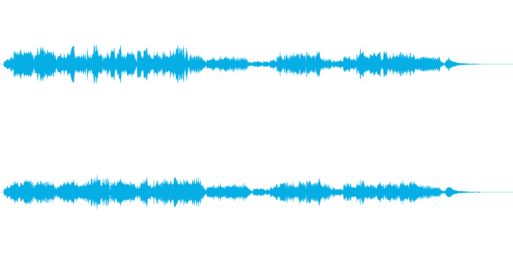 愛に満ちたフルートとピアノの曲の再生済みの波形