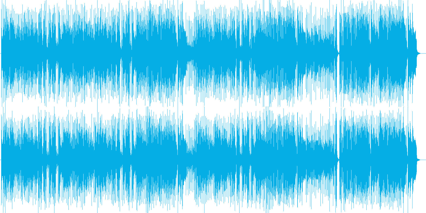 明るいBGM向けインストゥルメンタルの再生済みの波形