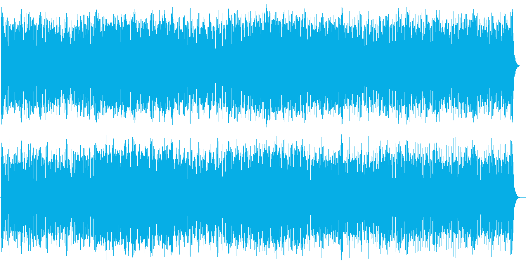 闘争心が高まるシンセサイザーの曲の再生済みの波形