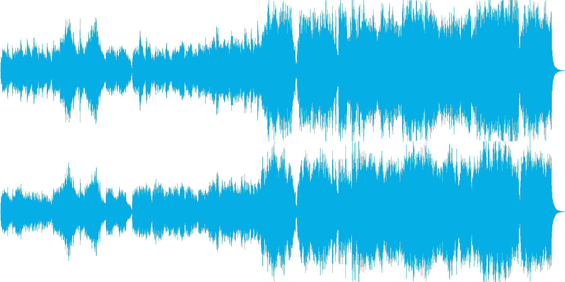 暖かなオーケストラ曲の再生済みの波形