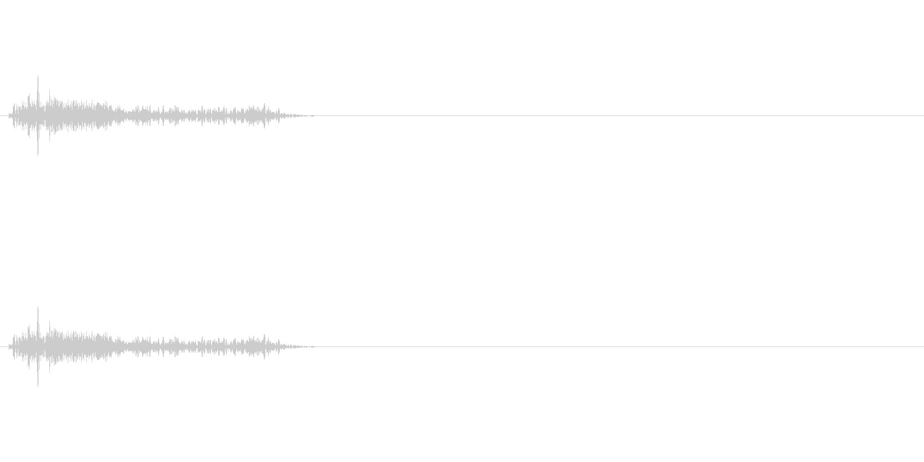 ズドーン!という大砲などの重い打撃音の未再生の波形