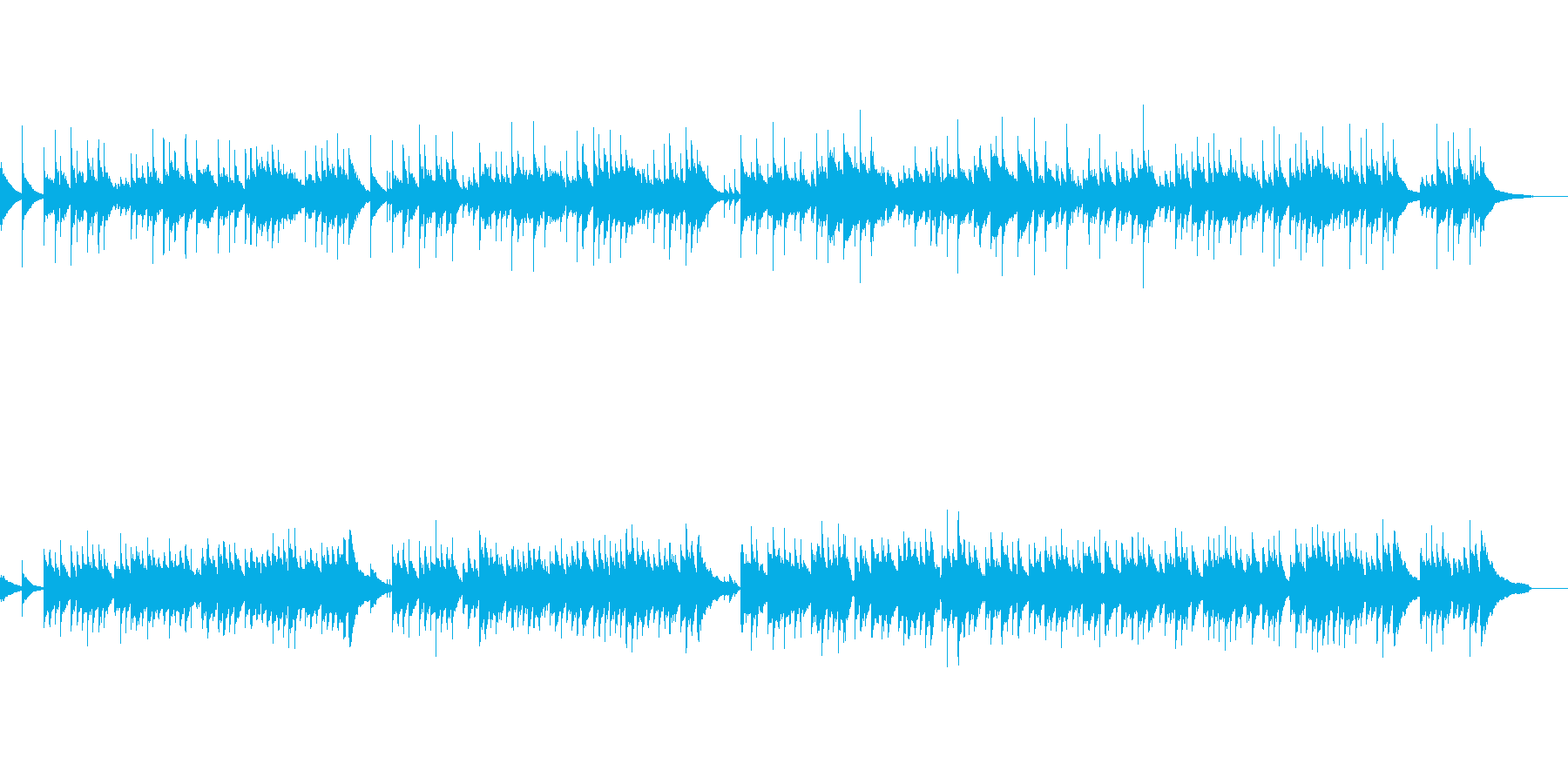ほのぼのした雰囲気のフラメンコギター曲の再生済みの波形