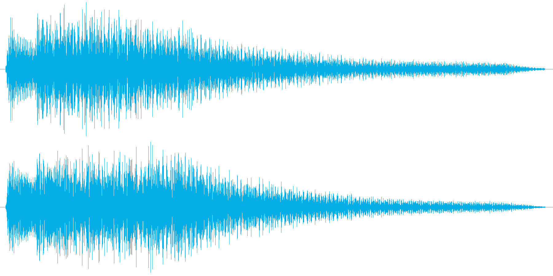 ホラー系の不気味な不協和音をピアノでの再生済みの波形