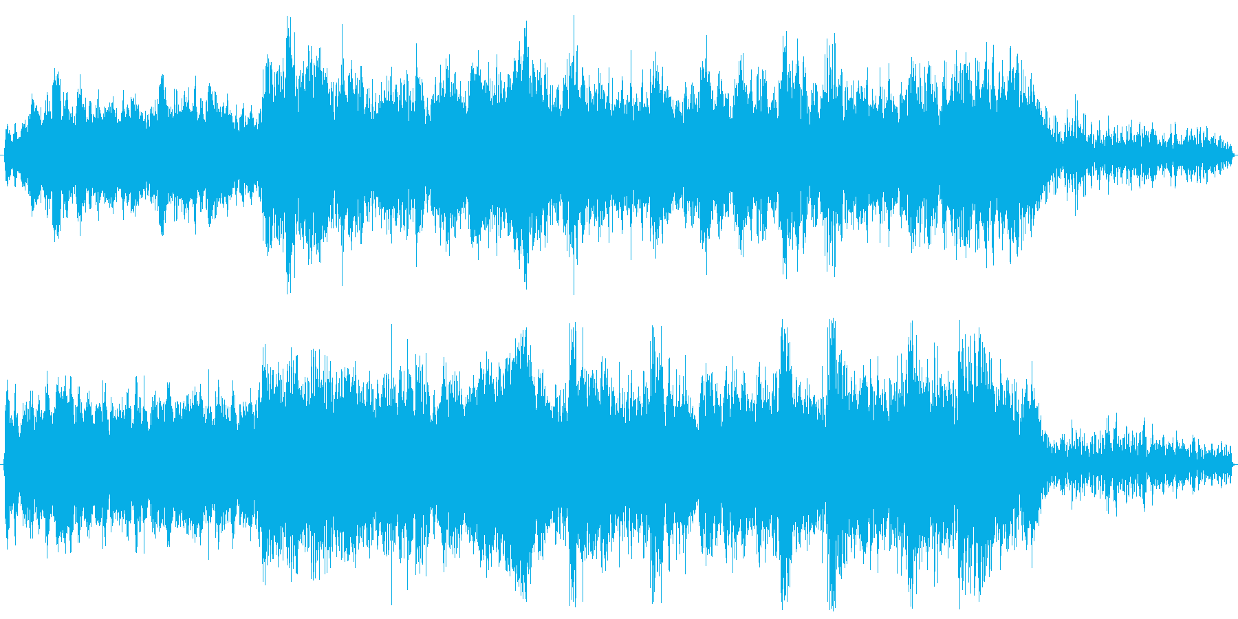 映画音楽風な迫力のあるBGMの再生済みの波形