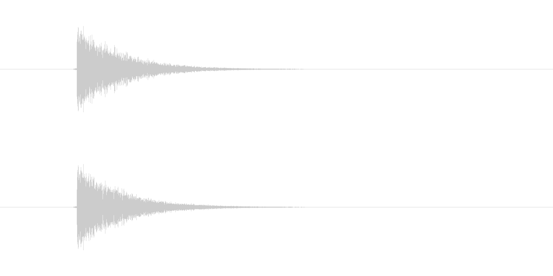 パシン! ひっぱたかれた効果音です。ム…の未再生の波形