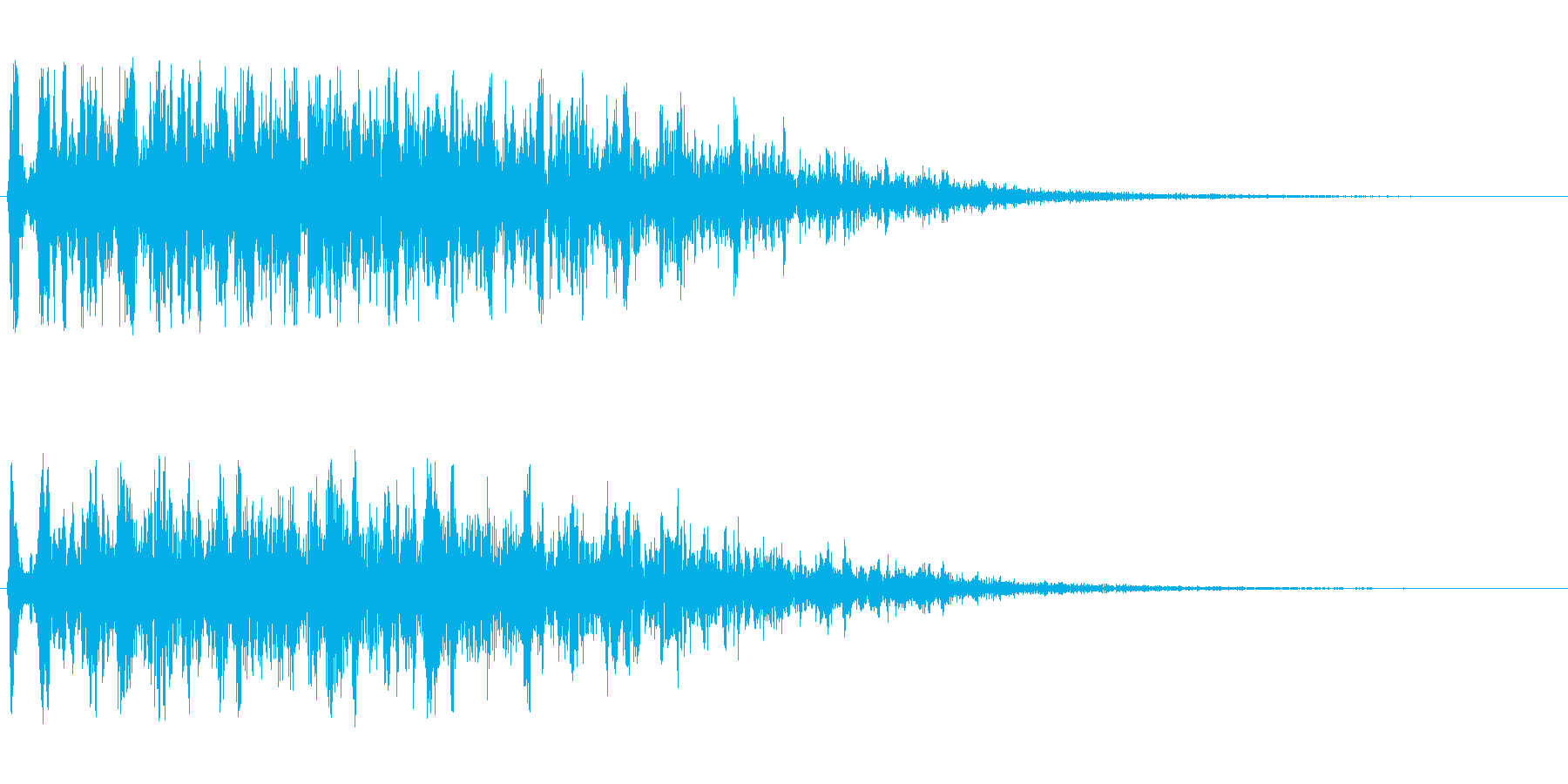 変化のある風切りの音の再生済みの波形