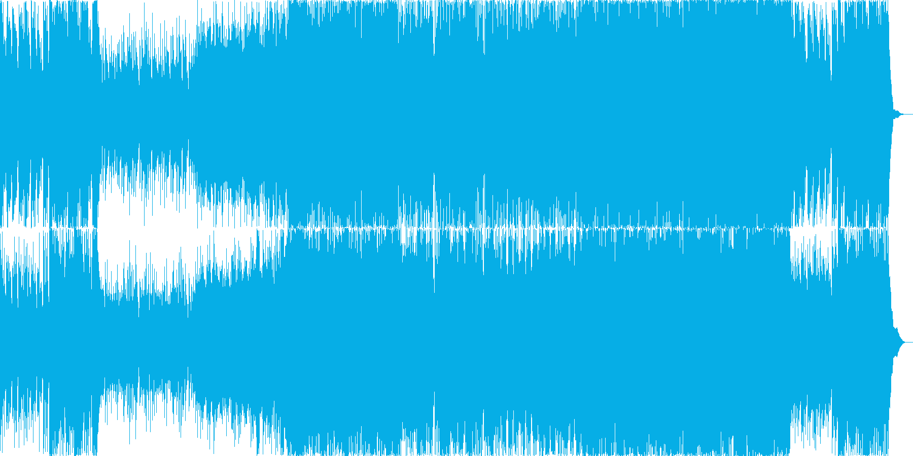 アコースティックギターを主調とした楽曲の再生済みの波形