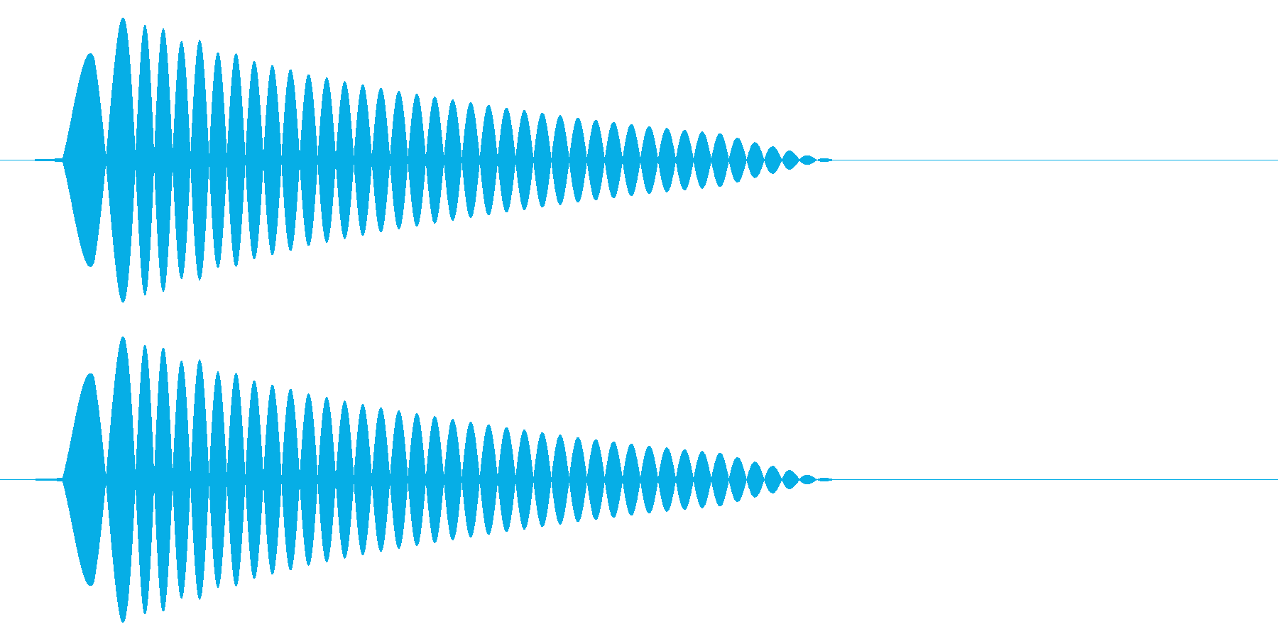 ポッ ポン(低音の薄い音)の再生済みの波形