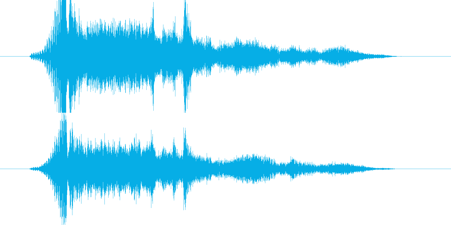 衝撃的で割れる音の再生済みの波形