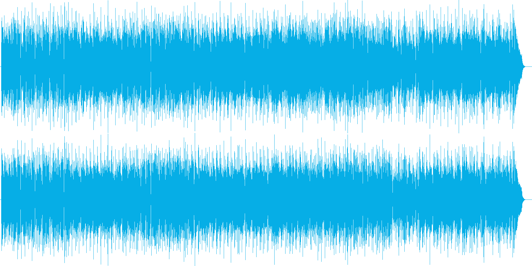 明るく弾けるシンセサイザー曲の再生済みの波形