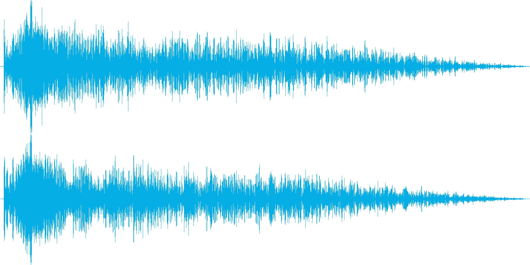 衝撃シーンのワンショットホラー効果音の再生済みの波形