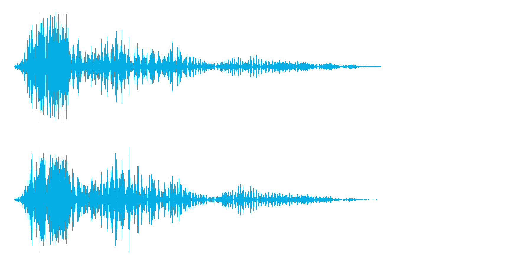 勢いのある風を感じる効果音の再生済みの波形