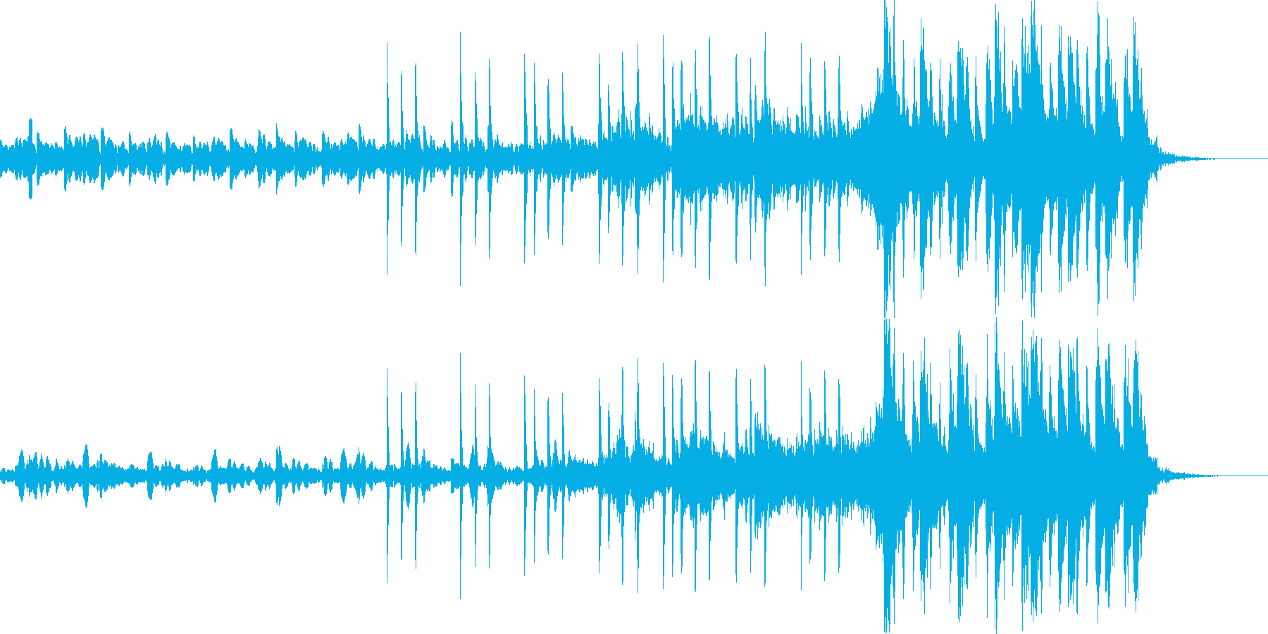30秒動画用のオープニング音楽の再生済みの波形