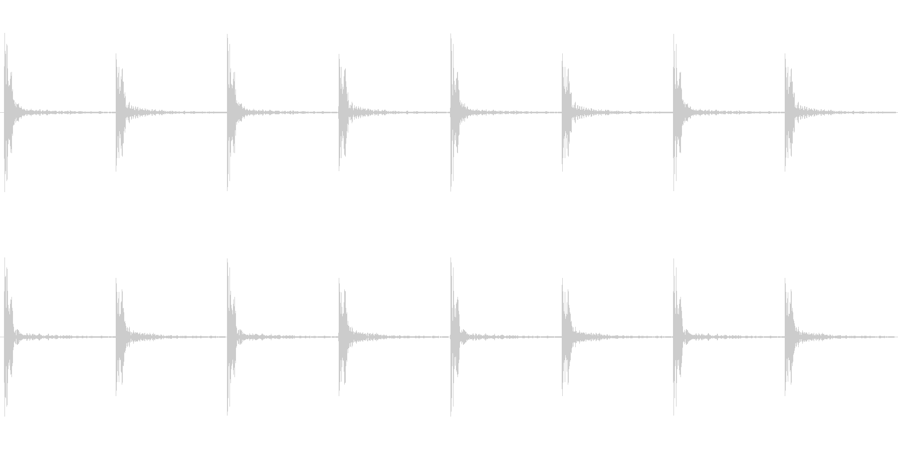 足音 パターンBロング版 重量感ある足音の未再生の波形