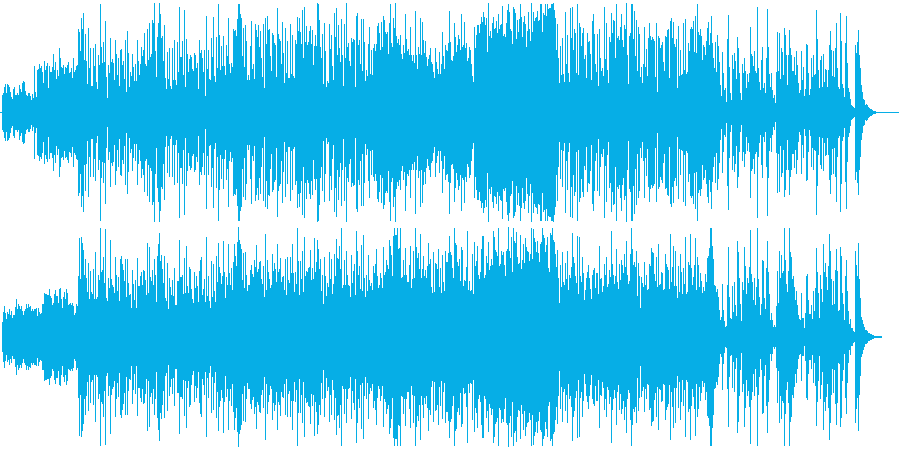 オーケストラ編成の明るい楽曲の再生済みの波形